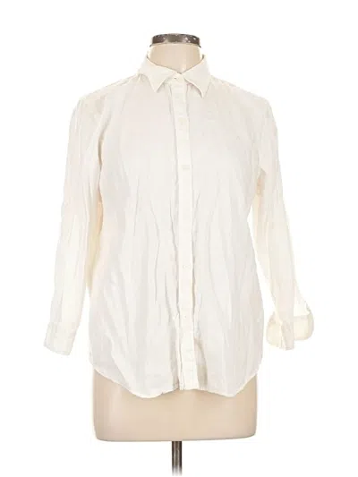 Pre-owned Chaps Long Sleeve Blouse In White