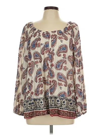 Pre-owned Chaps Long Sleeve Blouse In White