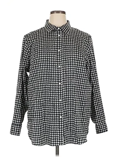 Pre-owned Chaps Long Sleeve Button Down Shirt In Black