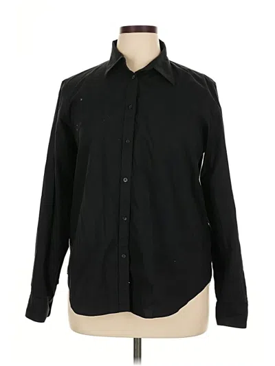 Pre-owned Chaps Long Sleeve Button Down Shirt In Black