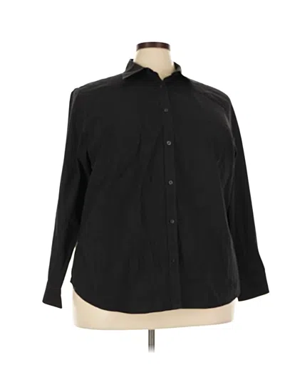 Pre-owned Chaps Long Sleeve Button Down Shirt In Black