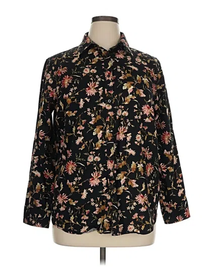 Pre-owned Chaps Long Sleeve Button Down Shirt In Black