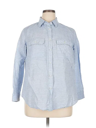 Pre-owned Chaps Long Sleeve Button Down Shirt In Blue