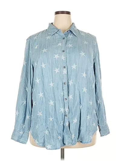 Pre-owned Chaps Long Sleeve Button Down Shirt In Blue