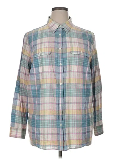 Pre-owned Chaps Long Sleeve Button Down Shirt In Blue