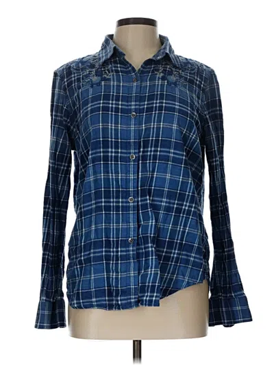 Pre-owned Chaps Long Sleeve Button Down Shirt In Blue