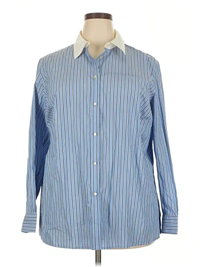 Pre-owned Chaps Long Sleeve Button Down Shirt In Blue
