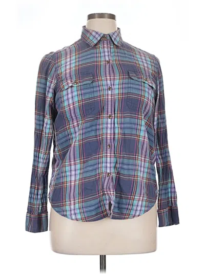 Pre-owned Chaps Long Sleeve Button Down Shirt In Blue