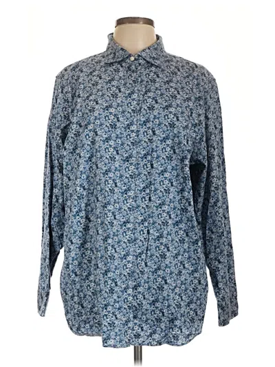 Pre-owned Chaps Long Sleeve Button Down Shirt In Blue