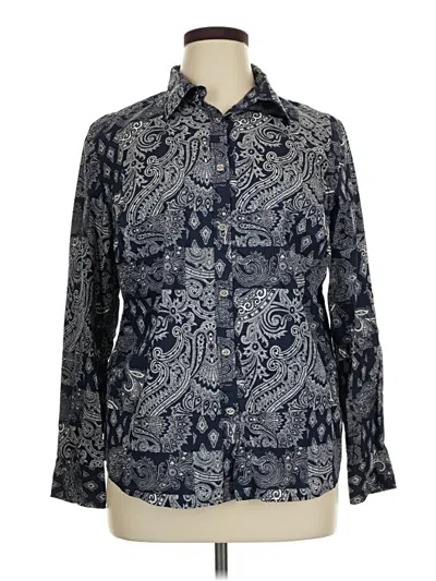 Pre-owned Chaps Long Sleeve Button Down Shirt In Blue