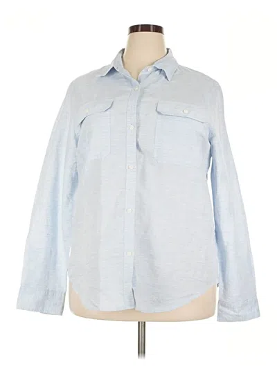 Pre-owned Chaps Long Sleeve Button Down Shirt In Blue
