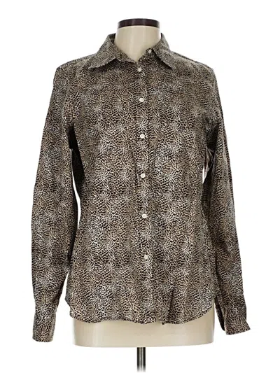 Pre-owned Chaps Long Sleeve Button Down Shirt In Brown