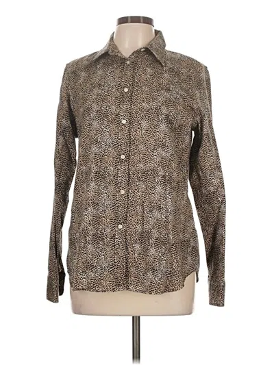 Pre-owned Chaps Long Sleeve Button Down Shirt In Brown
