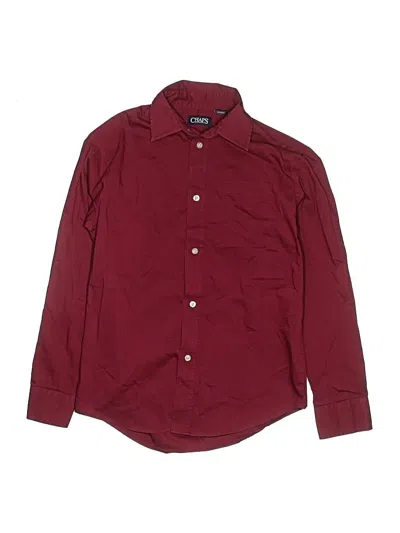 Pre-owned Chaps Kids' Long Sleeve Button Down Shirt In Burgundy