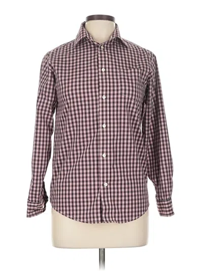 Pre-owned Chaps Long Sleeve Button Down Shirt In Burgundy