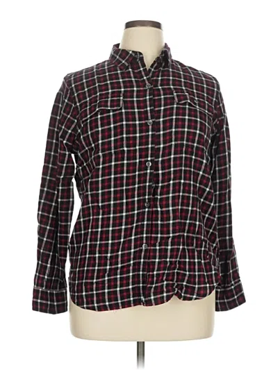 Pre-owned Chaps Long Sleeve Button Down Shirt In Burgundy