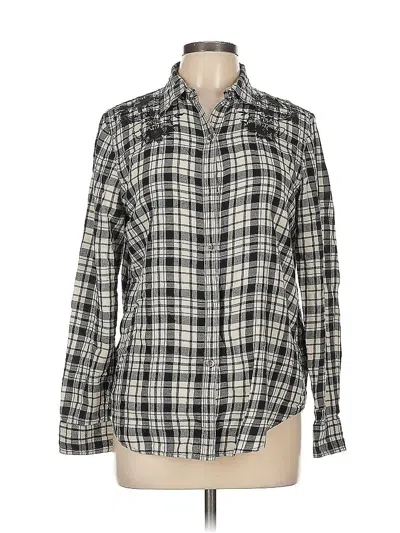 Pre-owned Chaps Long Sleeve Button Down Shirt In Gray