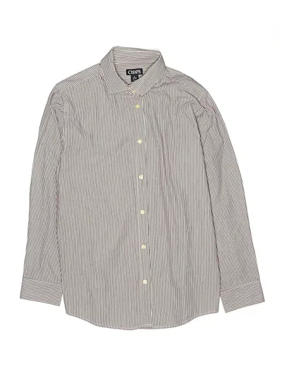 Pre-owned Chaps Kids' Long Sleeve Button Down Shirt In Gray