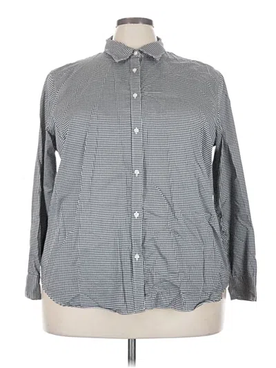 Pre-owned Chaps Long Sleeve Button Down Shirt In Gray