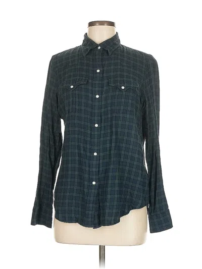 Pre-owned Chaps Long Sleeve Button Down Shirt In Green