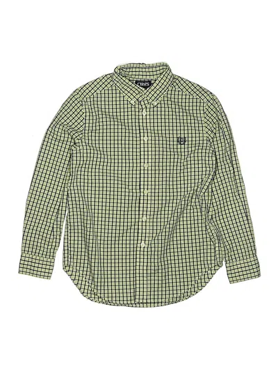Pre-owned Chaps Kids' Long Sleeve Button Down Shirt In Green
