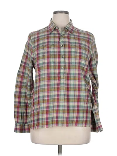Pre-owned Chaps Long Sleeve Button Down Shirt In Green