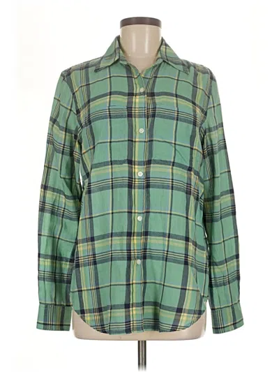 Pre-owned Chaps Long Sleeve Button Down Shirt In Green