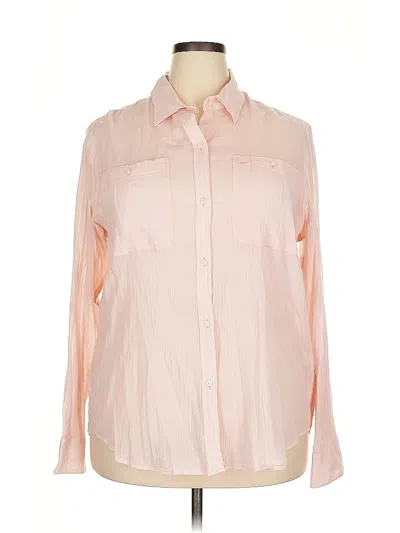 Pre-owned Chaps Long Sleeve Button Down Shirt In Pink