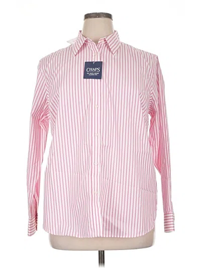 Pre-owned Chaps Long Sleeve Button Down Shirt In Pink