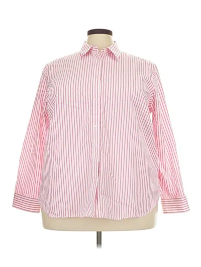 Pre-owned Chaps Long Sleeve Button Down Shirt In Pink