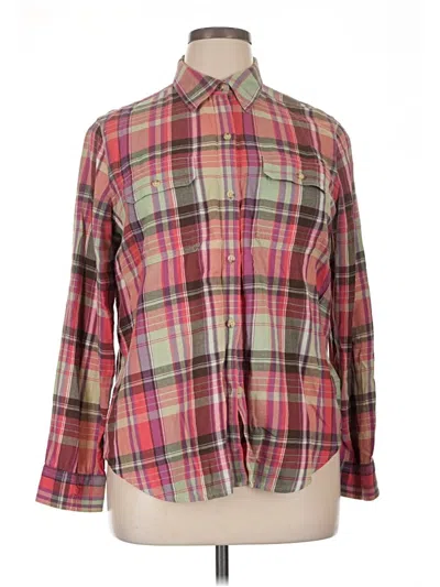 Pre-owned Chaps Long Sleeve Button Down Shirt In Pink