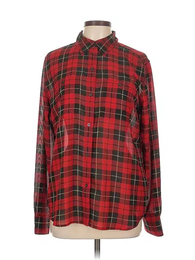 Pre-owned Chaps Long Sleeve Button Down Shirt In Red