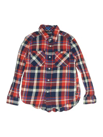 Pre-owned Chaps Kids' Long Sleeve Button Down Shirt In Red