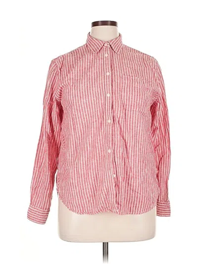 Pre-owned Chaps Long Sleeve Button Down Shirt In Red