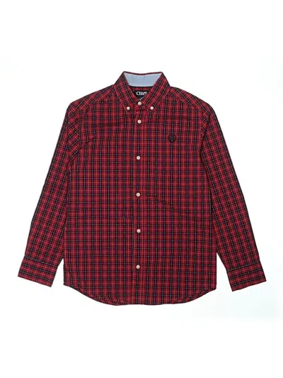 Pre-owned Chaps Kids' Long Sleeve Button Down Shirt In Red