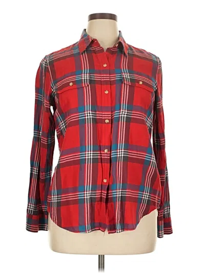 Pre-owned Chaps Long Sleeve Button Down Shirt In Red