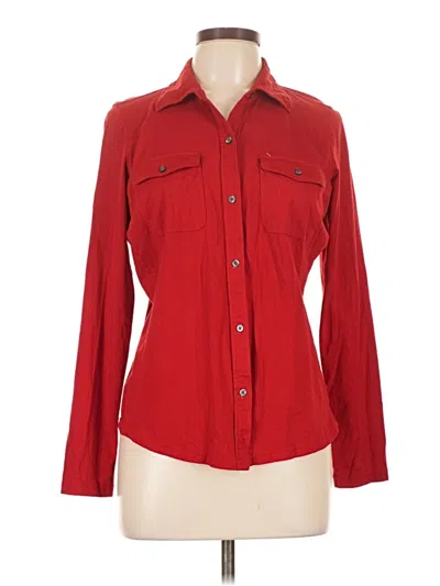Pre-owned Chaps Long Sleeve Button Down Shirt In Red
