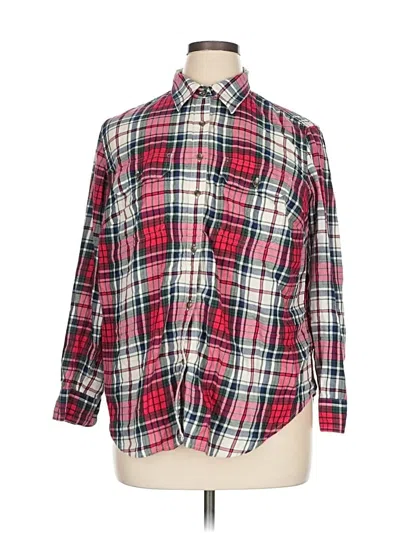 Pre-owned Chaps Long Sleeve Button Down Shirt In Red