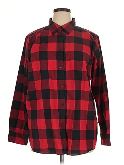 Pre-owned Chaps Long Sleeve Button Down Shirt In Red