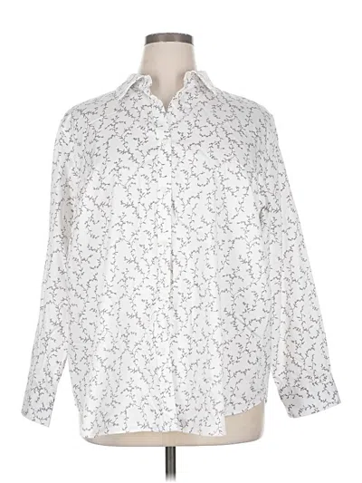 Pre-owned Chaps Long Sleeve Button Down Shirt In White