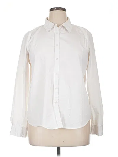 Pre-owned Chaps Long Sleeve Button Down Shirt In White