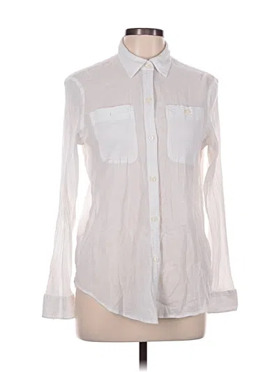 Pre-owned Chaps Long Sleeve Button Down Shirt In White