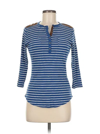 Pre-owned Chaps Long Sleeve Henley Shirt In Blue