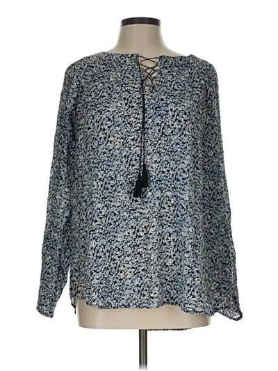 Pre-owned Chaps Long Sleeve Henley Shirt In Blue