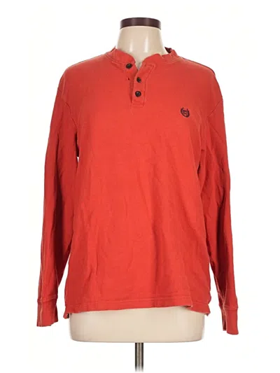 Pre-owned Chaps Long Sleeve Henley Shirt In Red