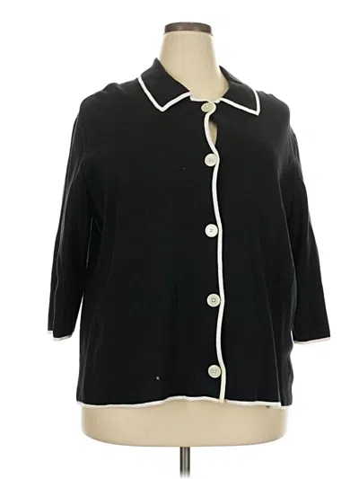 Pre-owned Chaps Long Sleeve Polo Shirt In Black