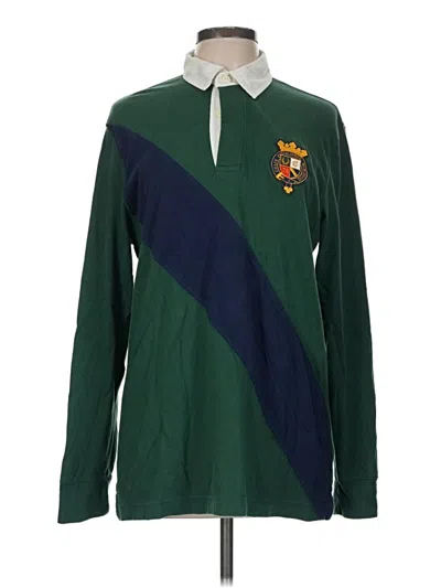 Pre-owned Chaps Long Sleeve Polo Shirt In Green