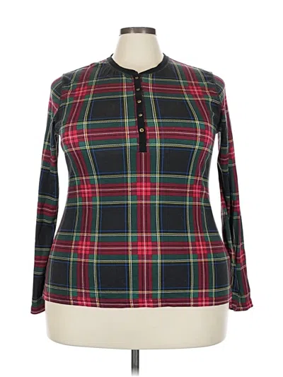 Pre-owned Chaps Long Sleeve Polo Shirt In Red