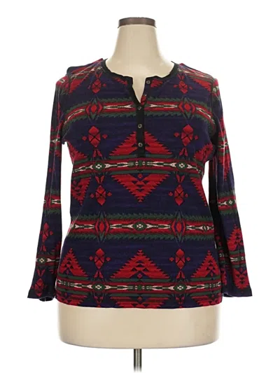 Pre-owned Chaps Long Sleeve Polo Shirt In Red