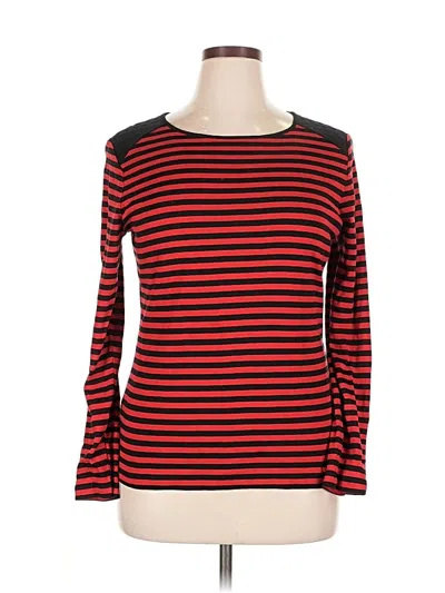 Pre-owned Chaps Long Sleeve Top Red Boatneck Tops